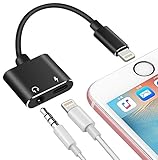 iPhone 7 Aux Adapter, WEIO 2018 NEW Lightning to 3.5mm Headphone Jack Audio Adapter with Lightning Aux Port Support Music Charge for iPhone 7 iPhone 8 Plus All Lightning Devices MFI Certified Aluminum