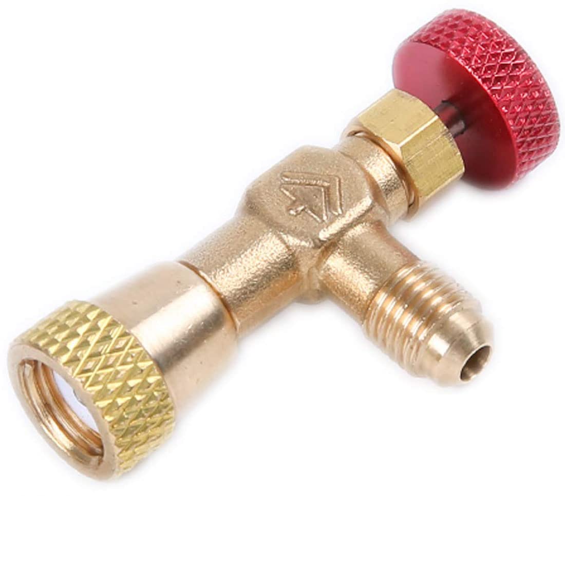VIGORFLYRUN PARTS LTD Valve Adapter, Copper R410 Air Conditioning Refrigerant Valve, 5/16" SAE Male to 5/16" SAE Female, Flow Control Valves, Reliable & Easy to Use