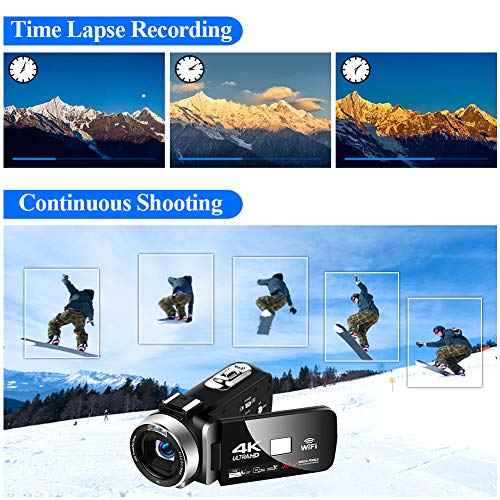 Videocmara-4K-Videocamara-Ultra-HD-WiFi-Videocmara-Digital-con-Micrfono-Full-HD-300MP-Cmara-de-Video-de-Visin-Nocturna-16X-Zoom-Digital-Pantalla-Tctil-de-30-Pulgadas-con-Parasol
