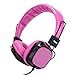 Kids Headphones with Microphone - Noot Products H4 Pink Wired On-Ear Headset for Girls Children Toddlers School Compatible with iPhone, iPad, iPod, Samsung, HTC, LG and all 3.5mm Devices
