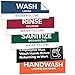 5 Pack Wash Rinse Sanitize Sink Labels, Waterproof Sticker Signs, 3 Compartment Sink Labels - Restaurant Supplies, Food Truck Supplies, Dishwashing Sign Wash Station