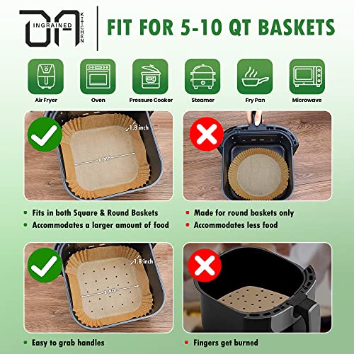 INGRAINED KITCHEN Air Fryer Paper Liners Disposable,125PCS, Airfryer