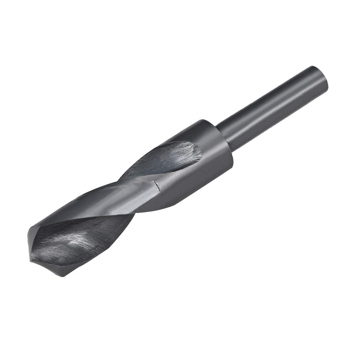 sourcing map Reduced Shank Drill Bit 23.5mm High Speed Steel HSS 6542 Black Oxide with 1/2 Inch Straight Shank