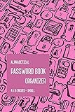 Small Password Book Alphabetical: 4x6 Mini Login Notebook Organizer with Tabs | Pink Smart Design by 