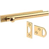 Prime-Line U 9961 4-In. Surface Bolt, Solid Brass, Polished Brass Finish (Single Pack)