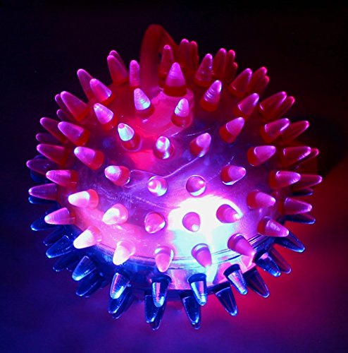 Set of 12 VT Flashing LED Light Up Dual Color Party Favor Squishy Spiky Toy Yo-Yo Balls (Colors May Vary)