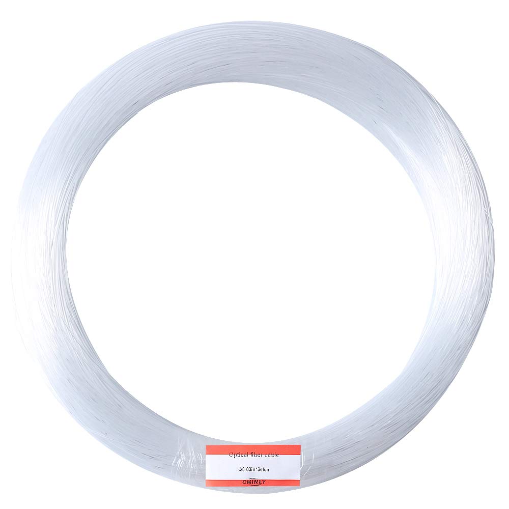 CHINLY 0.03in(0.75mm) 984ft(300M)/roll PMMA plastic end glow fiber optic cable for star sky ceiling all kind led light engine driver