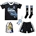 GamesDur Real Madrid RONALDO #7 Black Dragon Soccer Kids Jersey & Short & Sock & Soccer Bag Youth Sizes (5-6 Years)