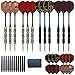 Agirlgle 12 Pack Steel Tip Darts Set 22 Grams with Nonslip Iron Barrel， Aluminum Dart Shafts ， and 4 Style Flights + Darts Sharpener +a Beautiful Gift Box