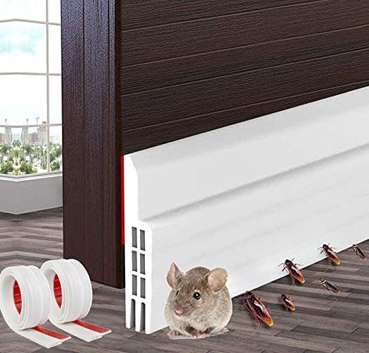 Photo 1 of 2 Pack Door Draft Stopper Under Door Draft Blocker Insulator Door Sweep Weather Stripping Noise Stopper Strong Adhesive 2" Width x 39" Length White