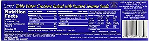 Carr's Table Water Crackers Toasted Sesame, 4-1/4 Ounce (Pack of 4) - Thumbnail 4