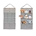 White & Blue Striped Hanging Organizer Nautical Theme Great for Little Stuff or Underwear, Toys & Stuffed Animal/Teddy Bear Holder Wooden Rod with Anker Print
