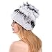 Queenfur Rabbit Fur Hat - Winter Fashion Knit Hats Women Real Fur Warm Skullies Beanie (Color1),One Size
