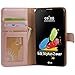 Arae LG G stylo 2 / LG stylo 2 / LG stylus 2 wallet Case with Kickstand and flip cover, Rosegold