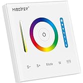 LGIDTECH P3 Wall-Mounted Full Touch Panel Controller for 3528 5050 2835 RGB RGBW RGB+CCT Dimmable Color Changing LED Strip Lighting DC 12-24V 10A 120W 240W.Support Voice and DMX512 Control