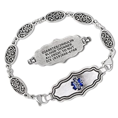Divoti Custom Engraved Medical Alert Bracelets for Women, Stainless Steel  Medical Bracelet, Medical ID Bracele
