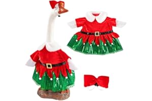 Doleeisle Christmas Porch Goose Outfit - 23" Goose Costume Festive Outfit for Cement Plastic Porch Goose Statue – Funny Outdoor Christmas Decor,Lawn Yard Decor,Classroom,Patio & Garden Party