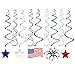 Moon Boat 40 Ct Fourth of July Patriotic Decorations Hanging Swirl - 4th of July American Flag/Stars Red White Blue Party Supplies