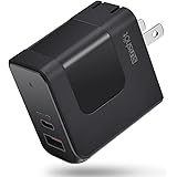 USB C Charger 65W Fast Charger (Dual Port USB C PD3.0 & USB A) with GaN Fast Technology Charger for MacBook Pro/Air, Dell XPS