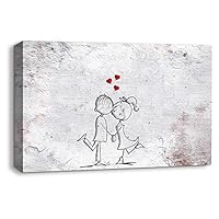 Canvas Wall Art Creative Graffiti Canvas Prints Home Artwork Decoration for Living Room Bedroom - 12x18 inches