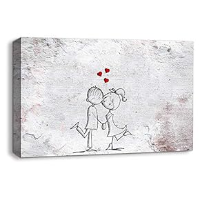 Canvas Wall Art Creative Graffiti Canvas Prints Home Artwork Decoration for Living Room Bedroom - 12x18 inches