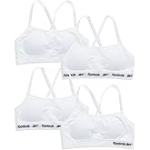Reebok Girls Training Bras - 4 Pack Girls Bras Racerback Crop Cami Bralette with Removable Pads - Soft Seamless Bra for Teens