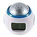 BGJOY Kids Alarm Clock Night Light Projector Lamp Bedroom Clocks with music Backlight Calendar Thermometer Birthday Clocck for Kids Children Baby Infants Boys Girls (White with blue)