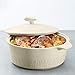Ayesha Curry Ceramics Dish/Casserole Pan with Lid, 2.5 Quart, French Vanilla