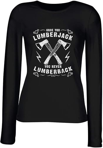 Lumberjack EPS1326 Women's Long-Sleeved T-Shirt Black - Black - Small: Amazon.co.uk: Clothing