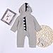 DRESHOW Baby Cartoon Onesies Dinosaur Romper Long Sleeve One piece Jumpsuit Grey 6 12 Months  90