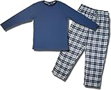 Men's Hanes Long-sleeve Crew Top w/ Flannel Pant Set
