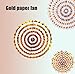 FECEDY Gold Shiny Banner Gold Paper Flower Fan and Swirls Streamer Set for Birthday Wedding Engagement Bridal Shower Baby Shower Bachelorette Holiday Celebration Home Party Decorations