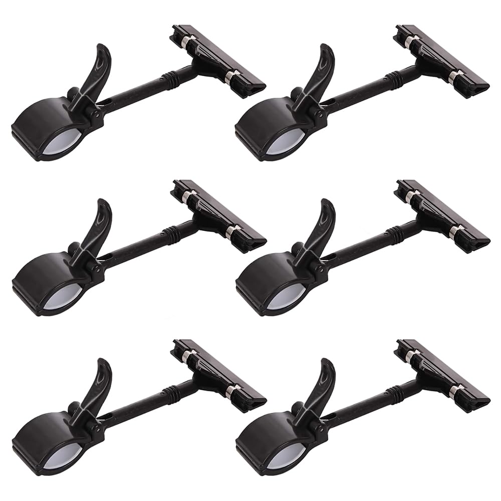 Plastic Sign Holder Clip,6 pcs Black Sign Clips Rotatable Pop Clip Merchandise Sign Clip Holder Stand Price Promotions Display Tag Clip Clamp,for Business Store Supermarket Office Exhibition
