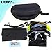 Road Mountain Cycling Glasses Goggles Eyewear Polarized Cycling Bicycle Sunglasses ,With 5 Interchangeable Lenses (Green and black)