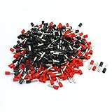 uxcell 14AWG Cable E2508 Red Black Pre Insulate Ferrules Connectors 380Pcs