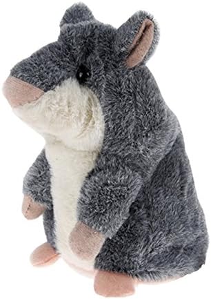 Talking Hamster, Sanjoin Talking Hamster Plush Kids Stuffed Toy Repeats What You Say, Talking Record Plush Interactive Toys for Valentine's Day, Birthday, Christmas, Kids Early Learning Gift (Gray)