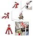Meta-U Set of 4 Strong Magnetic Key Holder Hook with Wall Climbing Man Design | Random Color