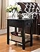 One Source Living Sutton Side Table with Charging Station in Black