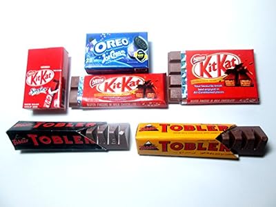 6 Pcs./set Kitkat Toblerone Oreo Fridge Magnet, Collectables Dollhouse Miniature Mini Fridge Magnet