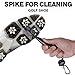 MYSTIQ 2 Pack Golf Brush and Groove Cleaner - 2 Ft. Retractable Clip - Brass, Nylon and Spike Cleaning Tool
