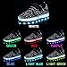Denater Breathable LED Light Up Shoes With Remote Flashing Sneakers for Kids Boys Girls (28/11M US Little Kid, A-black)