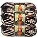 Lion Brand Yarn (3 Pack Wool Ease Super Chunky Yarn for Knitting Crocheting Soft Desert Black Brown Tan Yarn Bulky #6