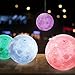 IDEAcone 16 Colors Moon Lamp, LED Moon Light, Rechargable 3D Printing Lamp, 16 Colors Nursery Décor Night Light Luna Light With Stand & Remote Control & Pendant Tool in 5.9” for Kids, Birthday, Holida