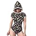 Littleforbig Adult Baby Diaper Lover (ABDL) Snap Crotch Adult Baby Onesie Bodysuit - Trick Treat Night-Glow Halloween Onesie