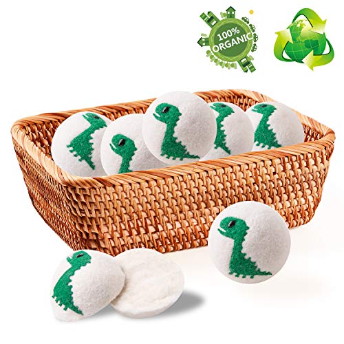 Wool Dryer Balls 2019 New Green Dinosaur, 100 New Zealand Wool, Handmade, No Fading, Reusable