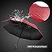 Umbrella,Windproof Compact Travel Umbrella 60MPH/300T Auto Open Close Folding Umbrella by Punming(Red)