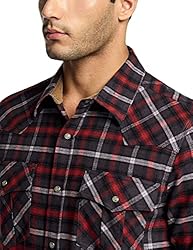 CQR Men's 100% Cotton Plaid Flannel Shirt, Long