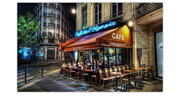 paris-france-cafe-evening-city-street muebles & decoración ...