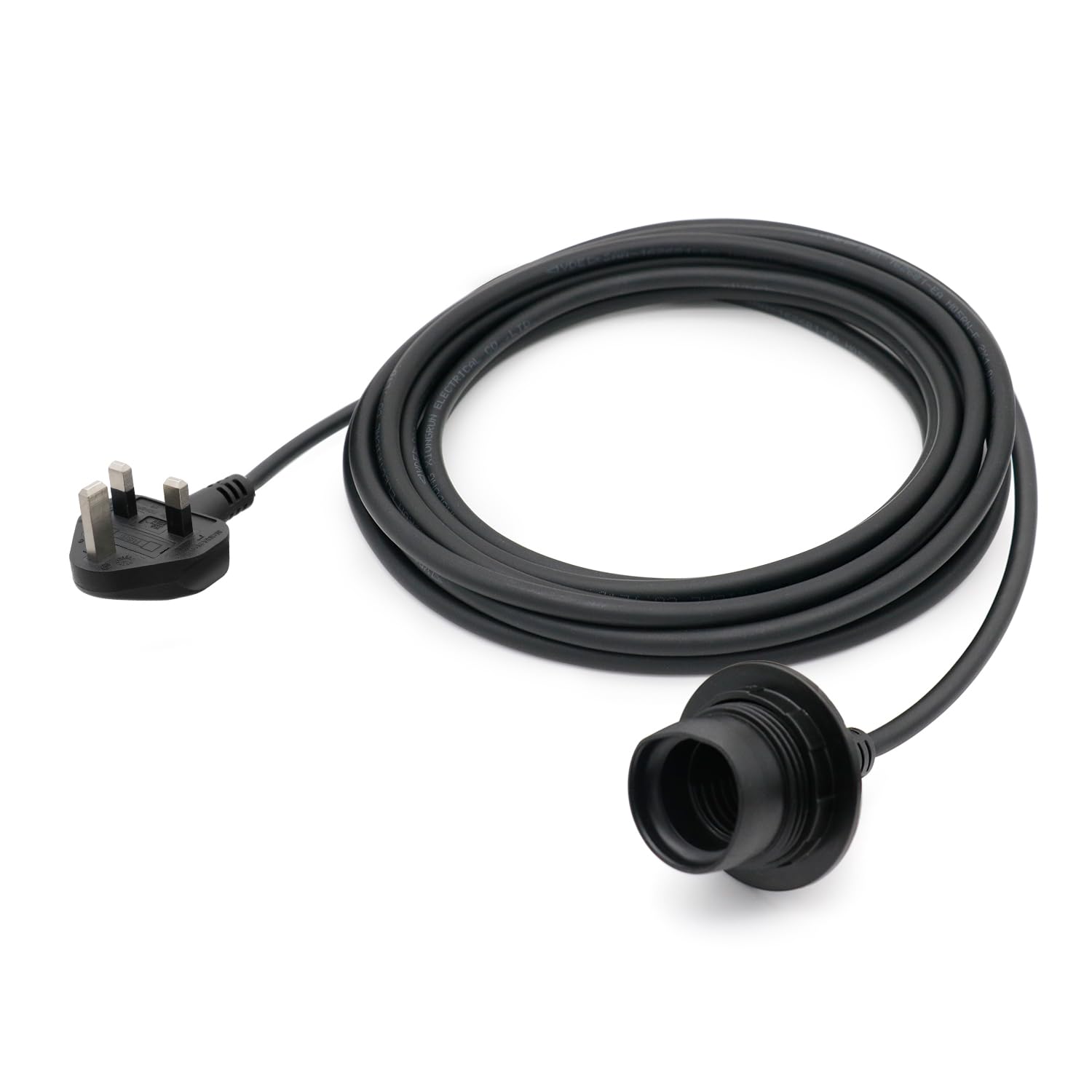 FIRMERST Outdoor Pendant Light Fitting with Plug, E27 Lamp holder 4.5m Rubber Cable IP44