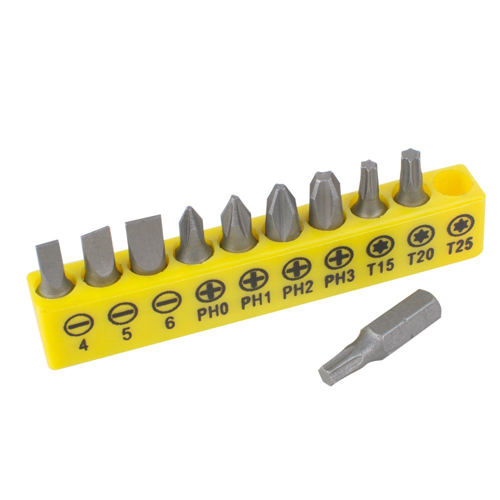 zinnor Mini Screwdriver and Bit Set, 10-Piece Security Bit Set,  L-shaped Hex Socket Wrench Screwdriver